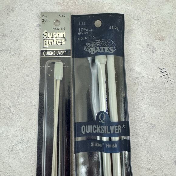 Lot of 5 Pairs of Knitting Needles Susan Bates Mix of Sizes and Plastic & Metal - Picture 6 of 10